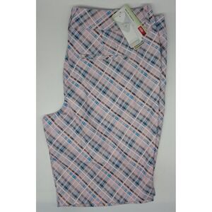 Women's size 12 Callaway Golf Shorts Pink Lady Plaid 10" Inseam Opti-Dri NWT